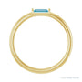 Sapphire Row Natural Gemstone Baguette Detail Ring - Swiss Blue Topaz, 14K Yellow Gold (view 2)