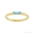 Sapphire Row Natural Gemstone Baguette Detail Ring - Swiss Blue Topaz, 14K Yellow Gold (view 3)
