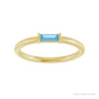 Sapphire Row Natural Gemstone Baguette Detail Ring - Swiss Blue Topaz, 14K Yellow Gold (view 3)