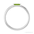 Sapphire Row Natural Gemstone Baguette Detail Ring - Peridot, Platinum (view 2)
