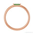Sapphire Row Natural Gemstone Baguette Detail Ring - Green Tourmaline, 14K Rose Gold (view 2)