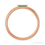 Sapphire Row Natural Gemstone Baguette Detail Ring - Green Tourmaline, 14K Rose Gold (view 2)