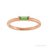 Sapphire Row Natural Gemstone Baguette Detail Ring - Green Tourmaline, 14K Rose Gold (view 3)