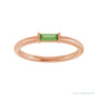 Sapphire Row Natural Gemstone Baguette Detail Ring - Green Tourmaline, 14K Rose Gold (view 3)