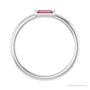 Sapphire Row Natural Gemstone Baguette Detail Ring - Pink Tourmaline, 14K White Gold (view 2)
