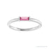 Sapphire Row Natural Gemstone Baguette Detail Ring - Pink Tourmaline, 14K White Gold (view 3)