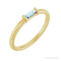 Sapphire Row Natural Gemstone Baguette Detail Ring - Sky Blue Topaz, 14K Yellow Gold