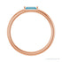 Sapphire Row Natural Gemstone Baguette Detail Ring - Swiss Blue Topaz, 14K Rose Gold (view 2)