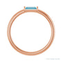 Sapphire Row Natural Gemstone Baguette Detail Ring - Swiss Blue Topaz, 14K Rose Gold (view 2)