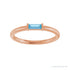 Sapphire Row Natural Gemstone Baguette Detail Ring - Swiss Blue Topaz, 14K Rose Gold (view 3)