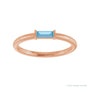 Sapphire Row Natural Gemstone Baguette Detail Ring - Swiss Blue Topaz, 14K Rose Gold (view 3)