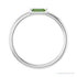 Sapphire Row Natural Gemstone Baguette Detail Ring - Green Tourmaline, Platinum (view 2)