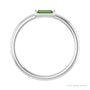 Sapphire Row Natural Gemstone Baguette Detail Ring - Green Tourmaline, Platinum (view 2)