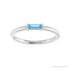 Sapphire Row Natural Gemstone Baguette Detail Ring - Swiss Blue Topaz, Platinum (view 3)