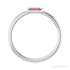 Sapphire Row Natural Gemstone Baguette Detail Ring - Pink Tourmaline, Platinum (view 2)