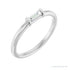 Sapphire Row Natural Gemstone Baguette Detail Ring - Diamond, 14K White Gold