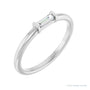 Sapphire Row Natural Gemstone Baguette Detail Ring - Diamond, 14K White Gold