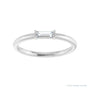Sapphire Row Natural Gemstone Baguette Detail Ring - Diamond, 14K White Gold (view 3)