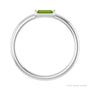 Sapphire Row Natural Gemstone Baguette Detail Ring - Peridot, 14K White Gold (view 2)