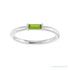 Sapphire Row Natural Gemstone Baguette Detail Ring - Peridot, 14K White Gold (view 3)