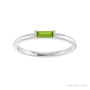 Sapphire Row Natural Gemstone Baguette Detail Ring - Peridot, 14K White Gold (view 3)