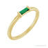 Sapphire Row Lab-Grown Gemstone Baguette Detail Ring - Emerald, 14K Yellow Gold