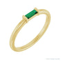 Sapphire Row Lab-Grown Gemstone Baguette Detail Ring - Emerald, 14K Yellow Gold