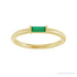 Sapphire Row Lab-Grown Gemstone Baguette Detail Ring - Emerald, 14K Yellow Gold (view 3)