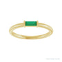 Sapphire Row Lab-Grown Gemstone Baguette Detail Ring - Emerald, 14K Yellow Gold (view 3)