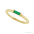 Sapphire Row Lab-Grown Gemstone Baguette Detail Ring - Emerald, 14K Yellow Gold (view 5)