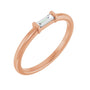 Sapphire Row Lab-Grown Gemstone Baguette Detail Ring - Diamond, 14K Rose Gold