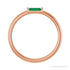 Sapphire Row Lab-Grown Gemstone Baguette Detail Ring - Emerald, 14K Rose Gold (view 2)