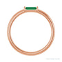 Sapphire Row Lab-Grown Gemstone Baguette Detail Ring - Emerald, 14K Rose Gold (view 2)