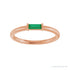Sapphire Row Lab-Grown Gemstone Baguette Detail Ring - Emerald, 14K Rose Gold (view 3)