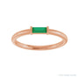 Sapphire Row Lab-Grown Gemstone Baguette Detail Ring - Emerald, 14K Rose Gold (view 3)