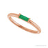 Sapphire Row Lab-Grown Gemstone Baguette Detail Ring - Emerald, 14K Rose Gold (view 5)