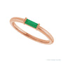 Sapphire Row Lab-Grown Gemstone Baguette Detail Ring - Emerald, 14K Rose Gold (view 5)