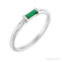 Sapphire Row Lab-Grown Gemstone Baguette Detail Ring - Emerald, 14K White Gold