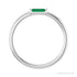 Sapphire Row Lab-Grown Gemstone Baguette Detail Ring - Emerald, 14K White Gold (view 2)