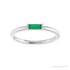 Sapphire Row Lab-Grown Gemstone Baguette Detail Ring - Emerald, 14K White Gold (view 3)