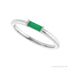 Sapphire Row Lab-Grown Gemstone Baguette Detail Ring - Emerald, 14K White Gold (view 5)