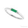 Sapphire Row Lab-Grown Gemstone Baguette Detail Ring - Emerald, 14K White Gold (view 5)