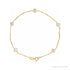 Sapphire Row Cultured Pearl Station Bracelet - 14K Yellow Gold