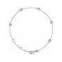 Sapphire Row Natural Diamond Bezel Station Bracelet - 14K White Gold