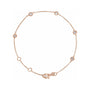 Sapphire Row Natural Diamond Bezel Station Bracelet - 14K Rose Gold
