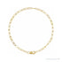Sapphire Row Petite Paperclip Chain Bracelet - 10K Yellow Gold