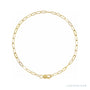 Sapphire Row Petite Paperclip Chain Bracelet - 10K Yellow Gold
