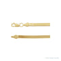 Sapphire Row Herringbone Chain Bracelet - 14K Yellow Gold, 2.8mm (view 2)