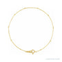Sapphire Row Satellite Bead Cable Bracelet - 10K Yellow Gold