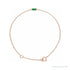 Sapphire Row Natural Gemstone Baguette Bracelet - Emerald, 14K Rose Gold